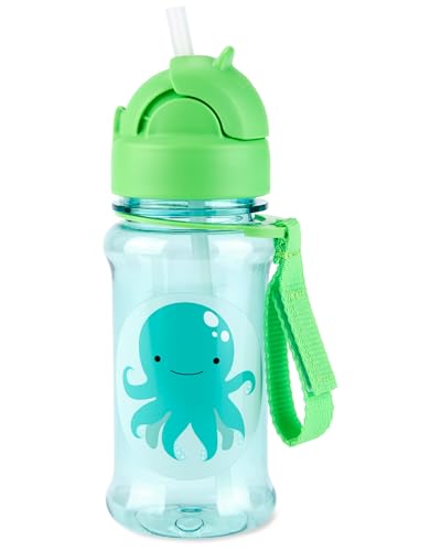 Image of Skip Hop Zoo Straw Bottle with Tritan Renew, BPA-Free & PVC-Free Sippy Bottle for Kids, 355 mL Sipper - Octopus