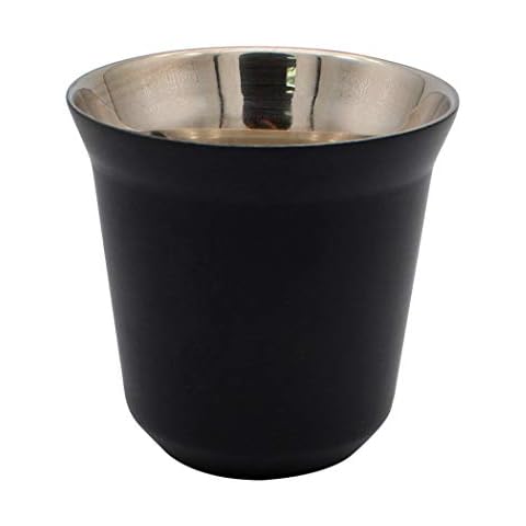 Dianoo Coffee Cup Stainless Steel Espresso Cups Double Wall Thermally Insulated Capsule Coffee Mug Black Cover