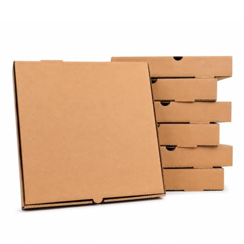 FR Enterprises Pizza Boxes Lightweight Food Boxes Plain Pizza Style Postal Boxes with Rear Vent Hole - Easy to Transport (Plain 7 Inch - 10 Pizza Boxes)