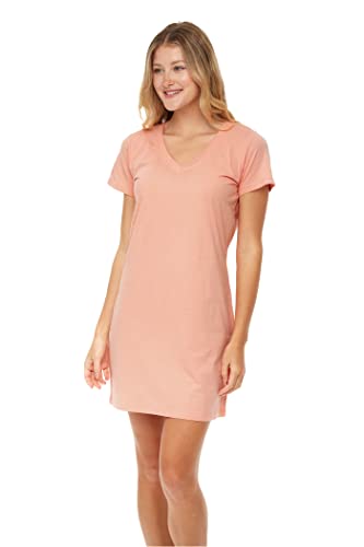 Image of Sexy Basics Women's Soft & Flowy V-Neck Long Shirt | 24 /7 Nightwear-Sleepwear T Shirt | Multi-Packs & Colors