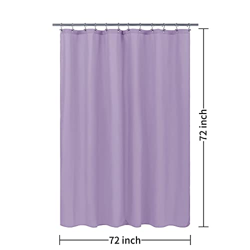 Image of ALYVIA SPRING Waterproof Fabric Shower Curtain Liner Lavender Purple, 72x72 | 3 Magnets, Soft Cloth & Hotel Quality, Machine Washable, Light-Weight, Standard Size