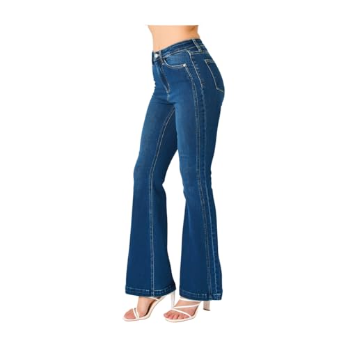 Judy Blue High Rise Side Seam Detail Flare Jeans4