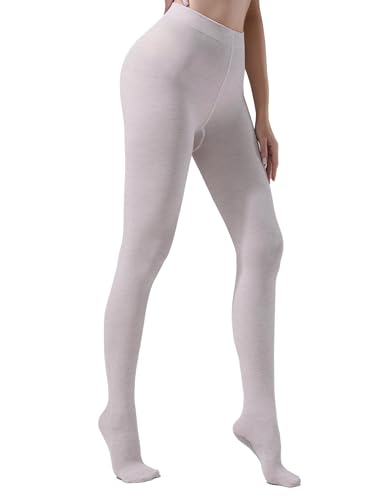Image of TOCONFFON Women's Winter Leggings Warm Opaque Tights, Vertical Stripe Texture Stretchy Warm Tights 140D /200D