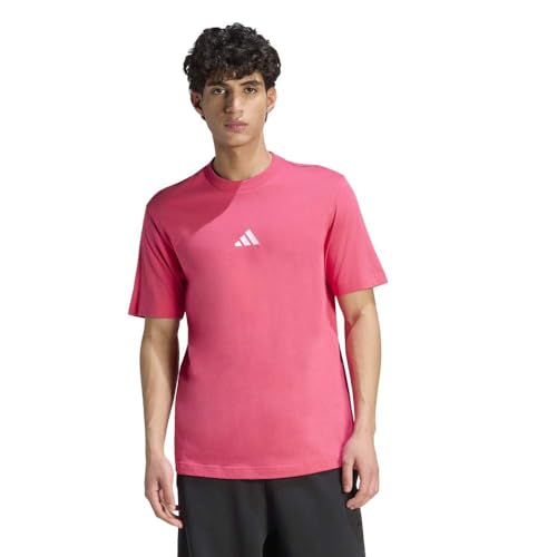 adidas Herren Essentials Small Logo Single Jersey Shirt, Power pink/White, 3XL – Ansicht 1