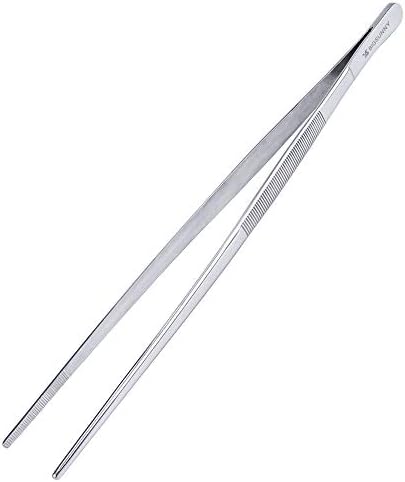 12" Kitchen Tweezers Fine Tweezers Tongs MSY BIGSUNNY Stainless Steel Food Tweezers Multifunctional Precision Serrated Tip Cooking Tongs Kitchen Serving Tongs
