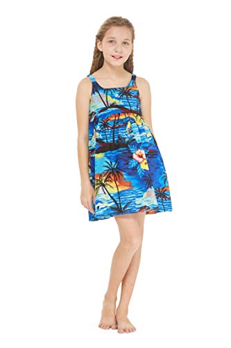 Image of Hawaii Hangover Family Matching Hawaiian Clothes, Sunset Blue | Family matching Hawaiian outfits, Sunset Blue, 100% cotton, machine washable, tropical floral print, luaus, cruises