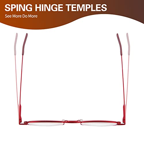 I-Mag Mini Metal Spring Hinge Reading Glasses With Slide Open Hard Case (Red, 2.00) #TOP3
