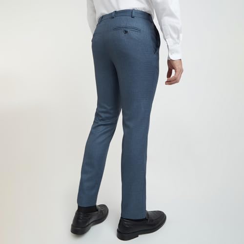 Image of Raymond Men's Slim Fit Mid Rise Polyester Blend Flat Front Formal Trouser