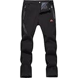 [TACVASEN] 裏起毛パンツ メンズ アウトドアパンツ 防水 ソフトシェルパンツ 無地 防風性 レインパンツ 暖かい 厚手 ブラック 4XL