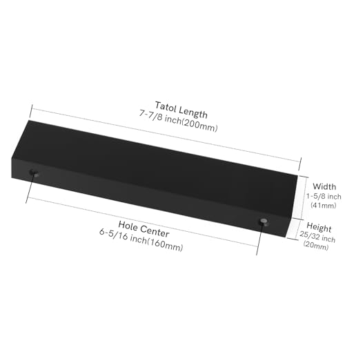 Image of Rergy 10 Pack 6-1 /4 inch Cabinet Pulls Black Finger Pulls for Cabinets
