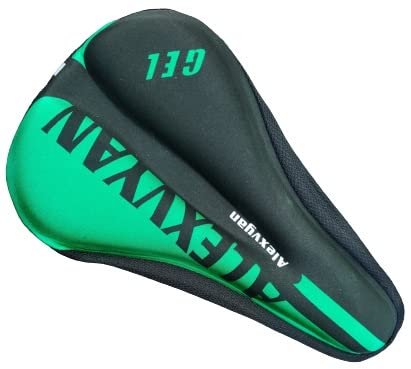 AlexVyan Advanced Gel Bicycle Saddle Seat Cushion Cover for Indoor Outdoor Cycling, Exercise Cycle - Soft and Washable, 100% Gel Material,(Green & Black) (B0C1CH1ZLH) Amazon Price History, Amazon Price Tracker
