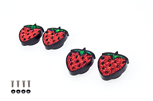 Image of FD&D Multiple Use Shining Screw Cap, Red Strawberry Pattern with M6 Machine Screw
