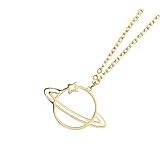 MUCKLILY Collar con Colgante de Planeta Dorado para Mujer Cadena de Clavícula Ligera y Duradera Joyería Elegante para Ocasiones Especiales y Uso Diario