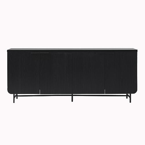 Walker Edison AZEED5DBL2 Scandinavian Grooved 4-Door Sideboard thumb #5