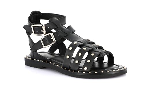 Sandale cage Grunland cuir véritable femme INDA SA1971 petit talon confort