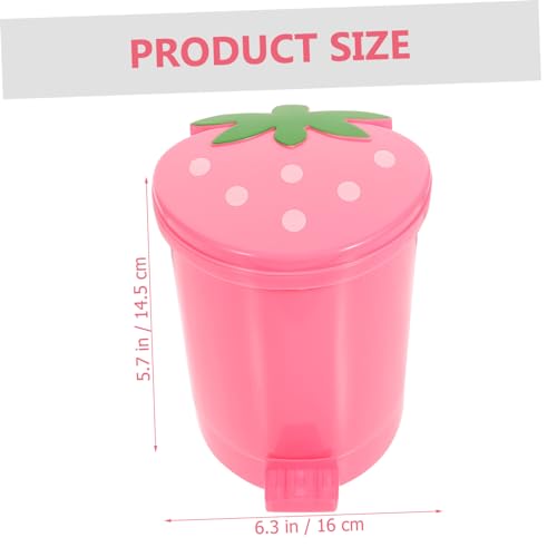 Basurero pequeño rectangular rosa para escritorio miniatura 2