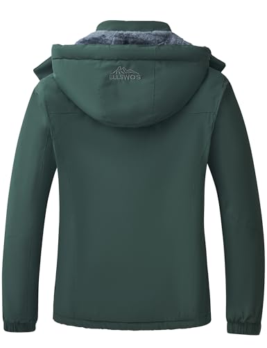 ELLSWOS Womens Winter Coats Waterproof Ski Jacket Warm Snow Jackets Windproof Windbreaker Hooded Raincoat