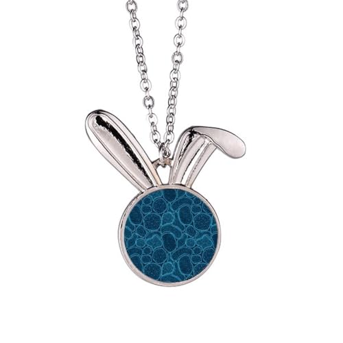 Collier lapin microscope bleu en alliage émaillé pour passionnés