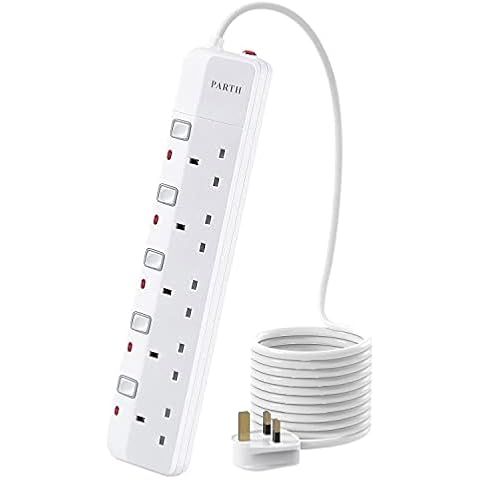 PARTH 3M Surge Protected 5 Way Extension Lead Cover