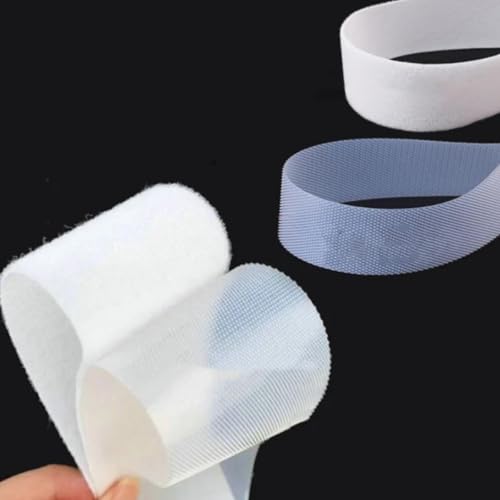 YJIUYUANQ 40mm Width Brushing Fabric Loop and Hook Set.DIY Clothing accesorries DIY Sewing Soft Strips Fabric Fastener Tape Soft Thin Hook and Loop, Transparent,2 Meters