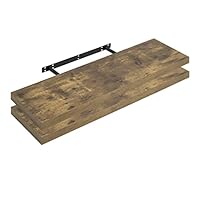 WOLTU Volato RG9482sz-4 Wandplank, wandplank, vrij zwevend, zwevende plank, hout, 100 x 22,9 x 3,8 cm, zwart