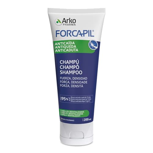 Arkopharma Forcapil Champú Anticaída Prematura Previene y Fortalece la Caída del Cabello con Lindera y Mijo, 1 paquete de 200 ml