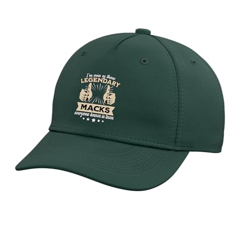 Legend Mack Surname Mack Last Name Mack Adjustable Printed Baseball Hat, Dark Green