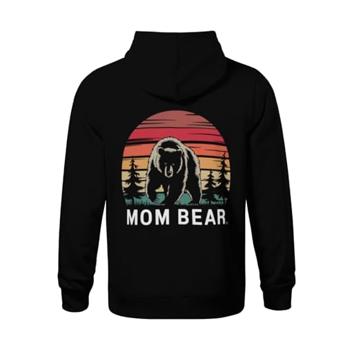 Kids Retro MAMA BEAR Women Family Mom Gift Vintage Boys Girls Lightweight Kangaroo Pocket Fleece Hoodies3