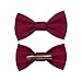 Handmade Pre-Tied Clip on Bow Tie for Baby to Young Boy (Small, Burgundy)