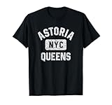 Astoria Queens NYC Gym Style Distressed White Print T-Shirt
