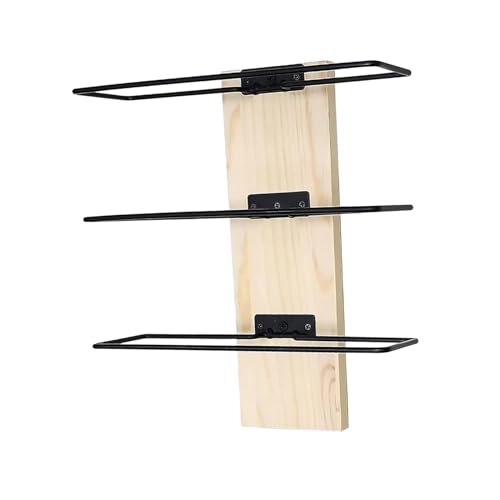 IEUDNS Rack de vinho para montagem na parede contém 3 garrafas de vinho, prateleira de exposição par