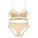 Uekinishi Damskie biustonosze i majtki Zestaw Kwiatowy Koronki Dwa Piece Bralette Bielizna Zestaw Sexy Mały Klatek Zgromadzony Bra,Flesh,80A