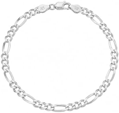 KISPER Solid 925 Sterling Silver Chain Bracelet for Men 5mm