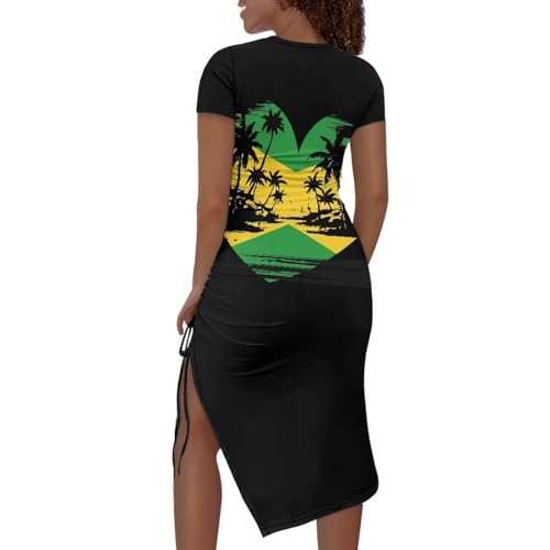 Image of Short Sleeve Dress for Women,Sexy Bodycon Dress,Plus Size Slit Dress,String Design s-4xl