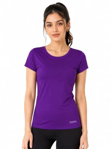 Image of Women Polyester Stretch Regular Fit Round Neck Half Sleeve T-Shirt (Pack of 1)