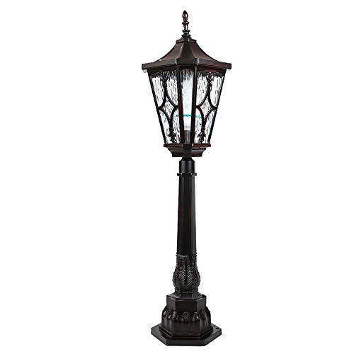 TQXDD Rétro Nostalgique Traditionnel Nostalgique Verre en Aluminium Extérieur Lampe à pôle High Polonais Européenne Rétro Villa Courtyard Lighting Street Light School School Lampadaire Lampe Lanterne