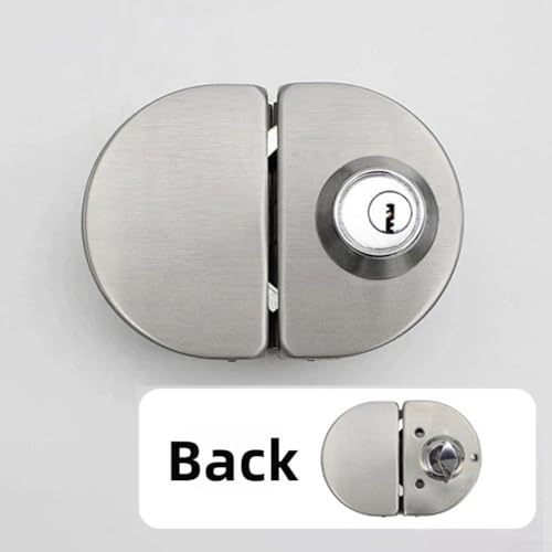 Verrou de porte en verre à double ouverture centrale en inox anti-effraction