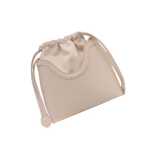 Women Shoulder Drawstring Bucket Large Capacity Armpit Shopping Commuting PU Leather Crossbody