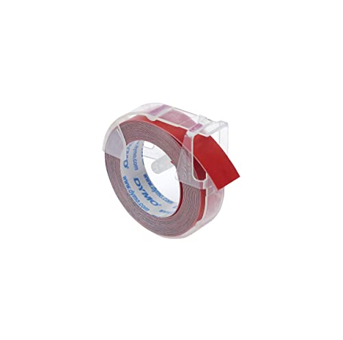 Dymo Embossing Tape 9 mm x 3 m - White on Red