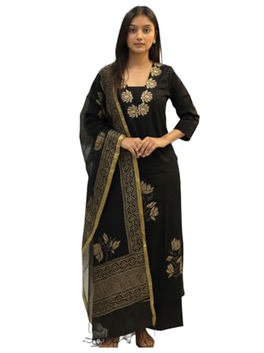 Image of ANNI Designer Women's Rayon Viscose Straight fit Printed Embroidered Kurta with Pant & Dupatta | Ethnic Kurta Set for Women | Daily, Office & Festive Traditional