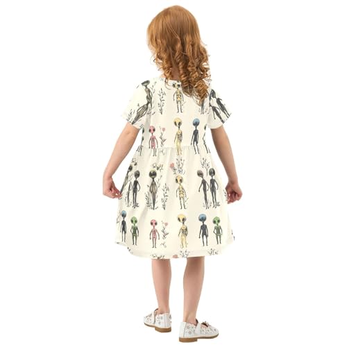 KLL Girls Easter Dress Short Sleeve Ruffle Hem Spring Dresses for Girls'3