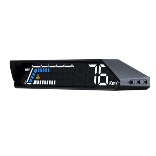 LAUGHERER 1 pantalla dual S100 HUD Head-Up Display de plástico negro para vehículo, transmisión de instrumentos, control de temperatura del aceite