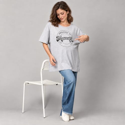 Image of The Mom Store Mom T-Shirt | Cotton | Pre and Post Pregnancy | Quirky Statements | Comfortable | Oversized