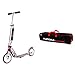 Hudora - 14764 BigWheel 205 Original avec Scooter de Ville Pliant Scooter de Ville à Technologie RX Pro, Magenta / Argent & Scooter 200-250 Sac de Transport pour Trottinette, 14491, Noir/Rouge