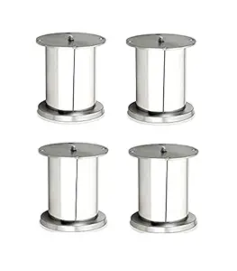 WSK Premium Hardware 8 Inch Stainless Steel Glossy Finish Sofa Furniture Leg Pack of 4 Pcs SL1108H8-004