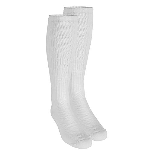 Image of Truform Medical Compression Socks for Men and Women, 8-15 mmHg Knee High Over Calf Length, White, Medium (8-15 mmHg) (Pack of 3)