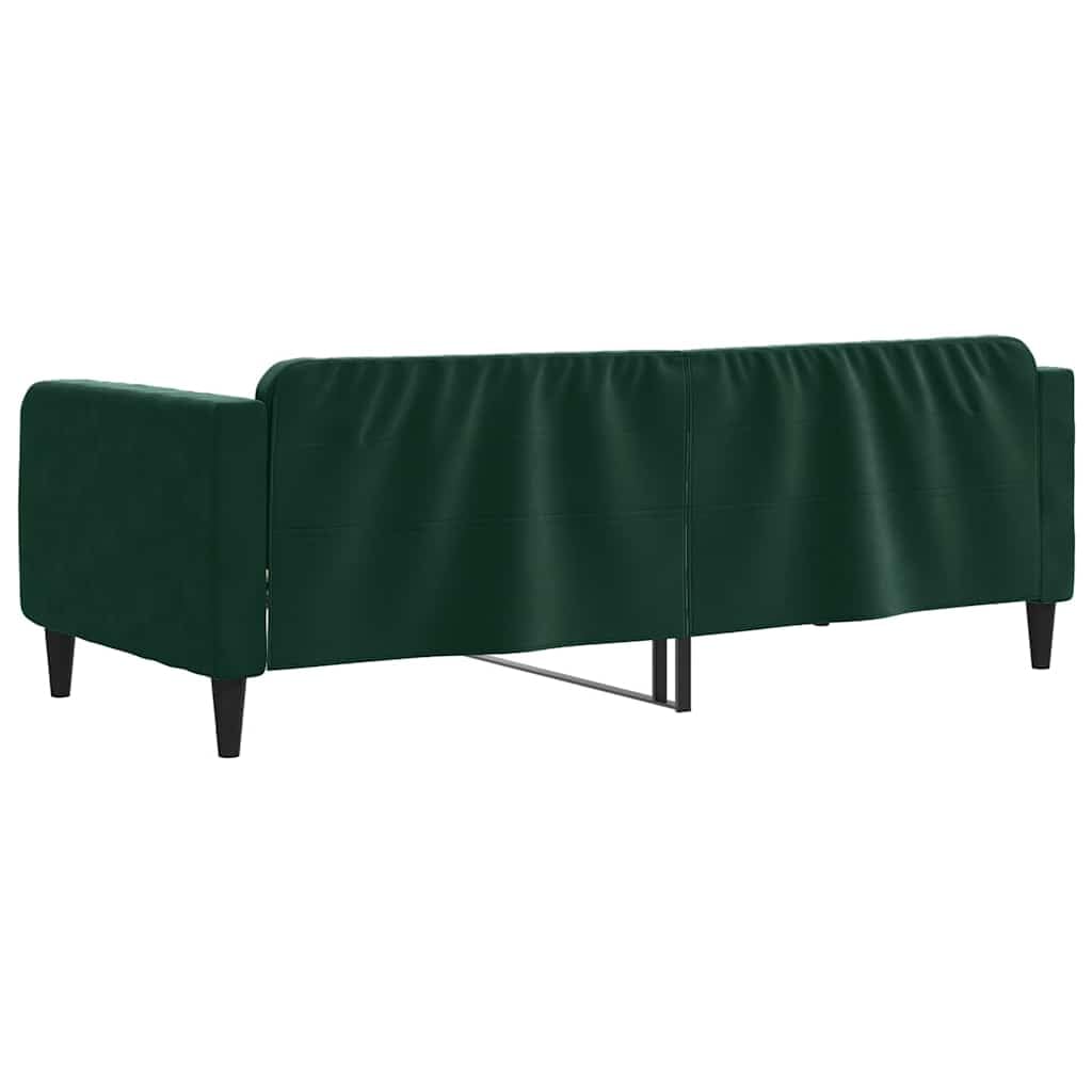 Velluto Trasformabile 2 in 1 Divano Letto Verde Scuro 90x200 cm