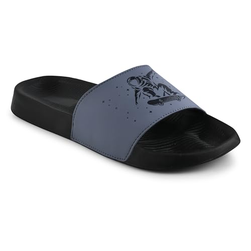 Image of PERY-PAO Sliders Grey, Black, White Stylish Flip Flop & Slippers
