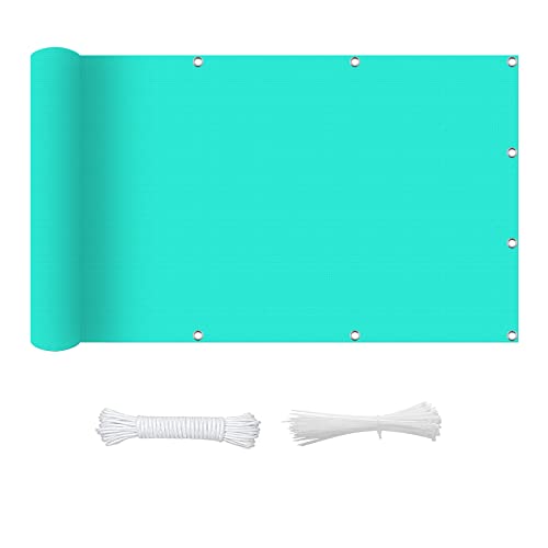 Voile d'ombrage 3.5 x 4.5 m bleu ciel anti-UV pour terrasse