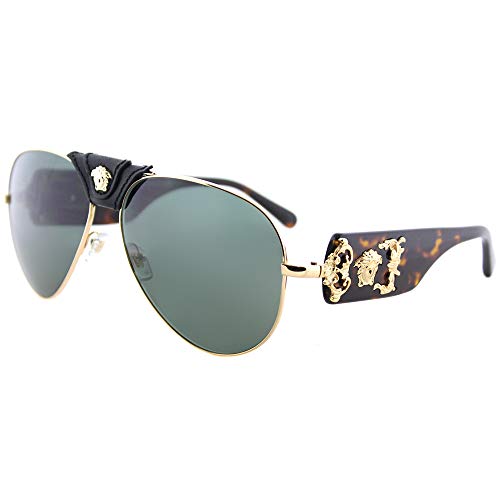 Versace Mens Sunglasses Gold/Grey Metal - Non-Polarized - 62mm